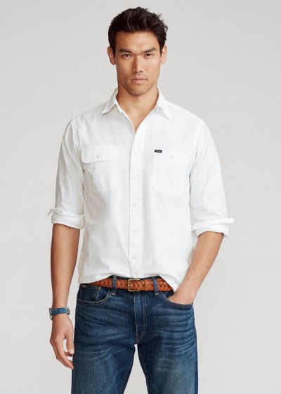 Men's Polo Ralph Lauren Custom Fit Cotton Work Shirt | 902315YXK